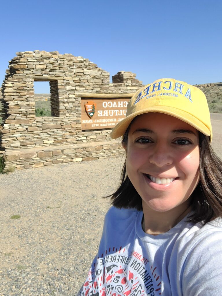 Executive Director, Olivia Thomsen outside of Chaco Culture National Historical Park
